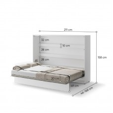 Sienas gulta 140 BED CONCEPT BC-04, balts
